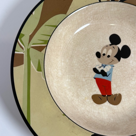 Disney Direct Abstract Design Characters Soup Rim Bowls Plate Mickey Vintage - Picture 2 of 7